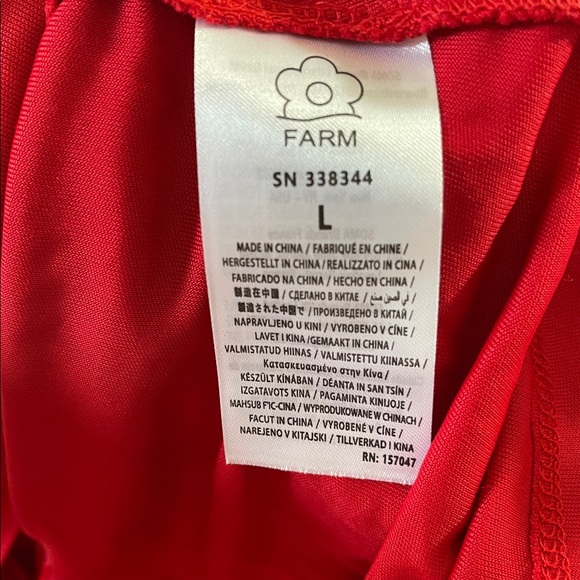 FARM RIO Red Twisted Cup Dress. Size L Women 
#272 - Picture 6 of 7